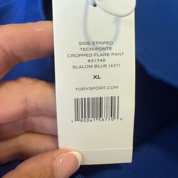 Tory Sport Blue Flared Cropped Pants - Picture 5 of 7
